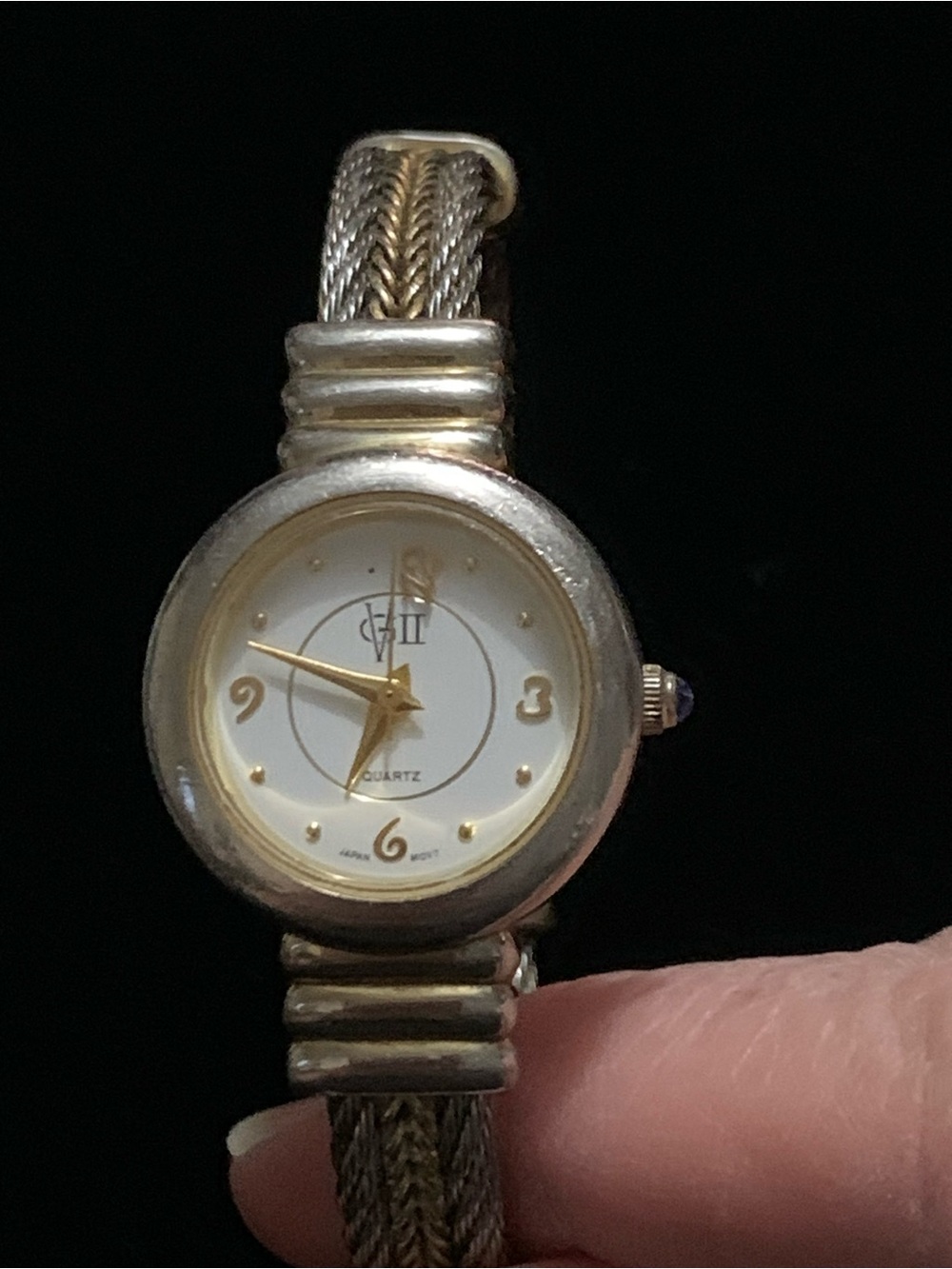 Vintage Gloria Vanderbilt GVII Two-Tone Gold and Silver Quartz Bracelet Watch